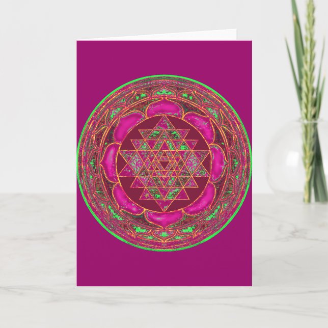 Sri Lakshmi Yantra Mandala greeting card (Front)