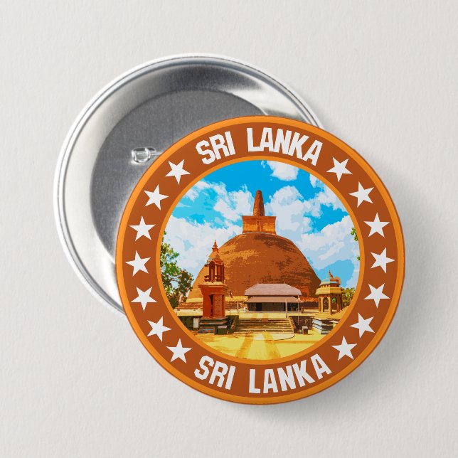 Sri Lanka                                          3 Inch Round Button (Front & Back)