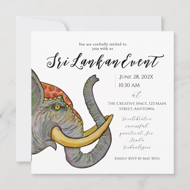 Sri Lanka Artistic Design Save The Date (Front)