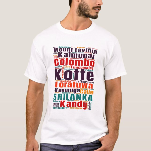 Sri Lanka City word cloud T-Shirt (Front)