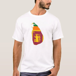 sri lanka country flag map shape silhouette symbol T-Shirt