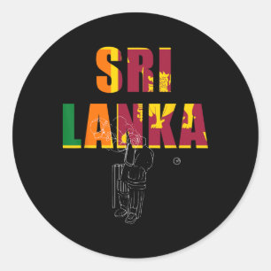 Sri Lanka Cricket Tsman Classic Round Sticker