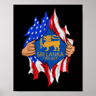 Sri Lanka Cricket Usa Flag Perfect For Lankan Cric Poster