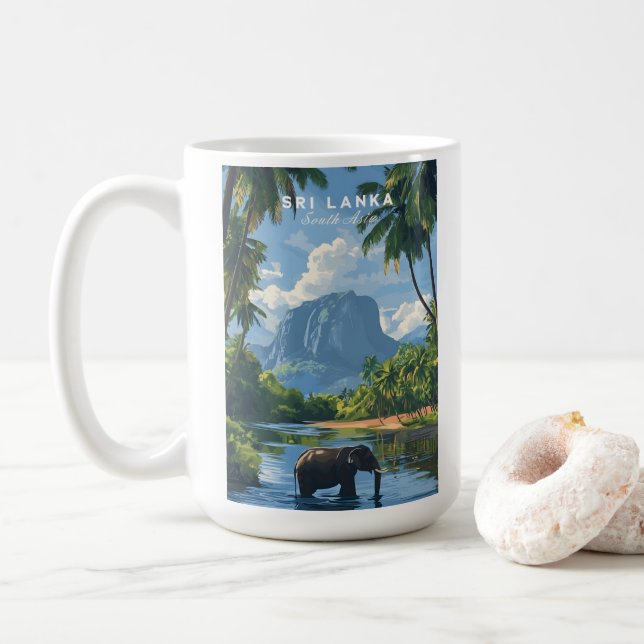 Sri Lanka Elephant Jungle Coffee Mug (Avec donut)