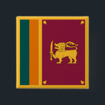 Sri Lanka Flag 2 Inch Square Button<br><div class="desc">Patriotic flag of Sri Lanka.</div>