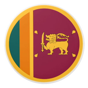 Sri Lanka Flag Ceramic Knob
