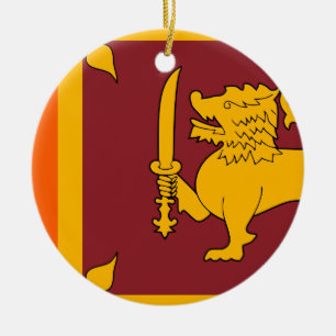 Sri Lanka Flag Ceramic Ornament