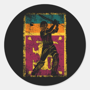 Sri Lanka Flag Cricket Jersey Fan Player Coach Classic Round Sticker