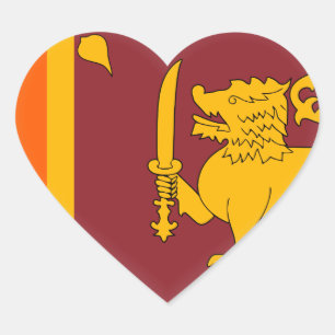 Sri Lanka Flag Heart Sticker