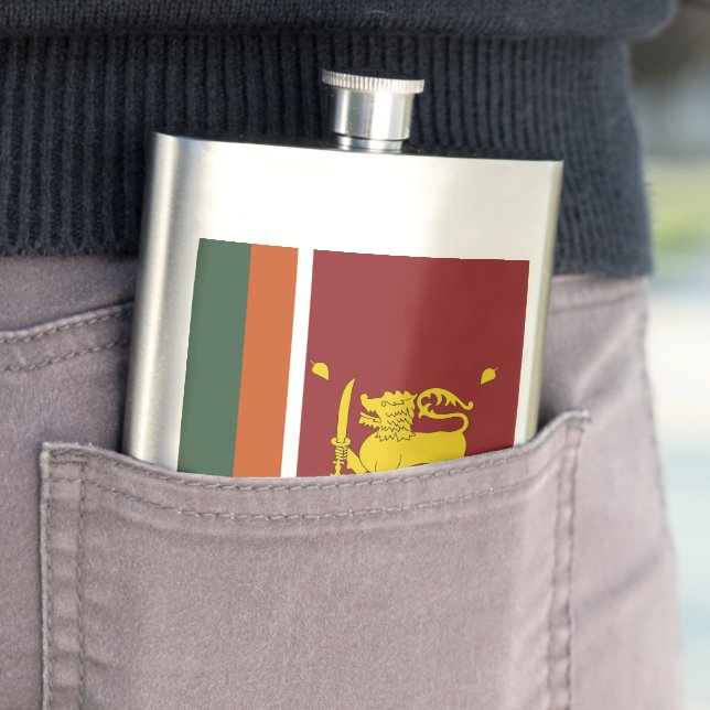 Sri Lanka flag Hip Flask (In Situ)