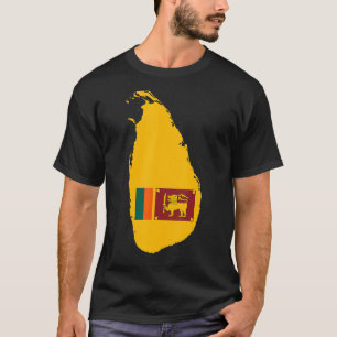 Sri Lanka flag in Sri Lanka outline Sri Lanka T-Shirt