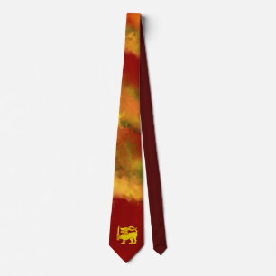 Sri Lanka Flag Lion design for Sri Lankans  Tie