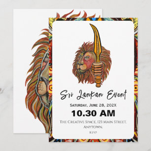 Sri Lanka Flag Lion Flat Card