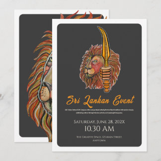 Sri Lanka Flag Lion Flat Card