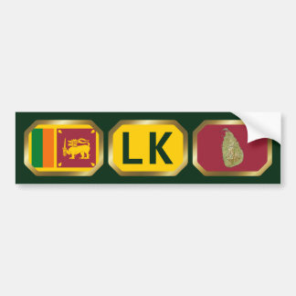 Sri Lanka Flag Map Code Bumper Sticker