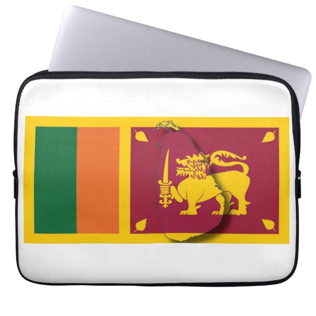SRI LANKA Flag Map Patriotic Computer WHITE Laptop Sleeve (Front)