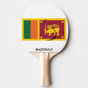 SRI LANKA FLAG & MAP Personalized Ping Pong Paddle