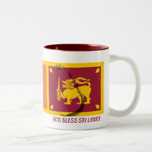 SRI LANKA FLAG MAP Scripture Customized Two-Tone Coffee Mug