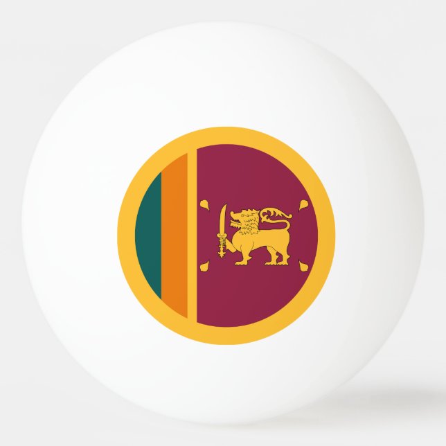 Sri Lanka Flag Ping Pong Ball (Front)