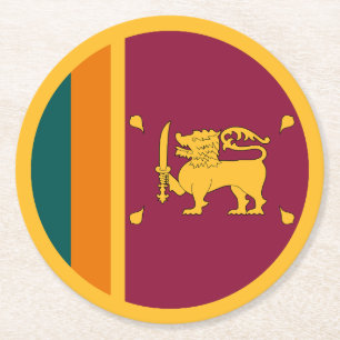 Sri Lanka Flag Round Paper Coaster