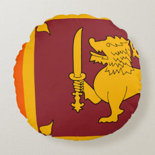Sri Lanka Flag Round Pillow