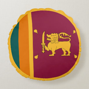 Sri Lanka Flag Round Pillow