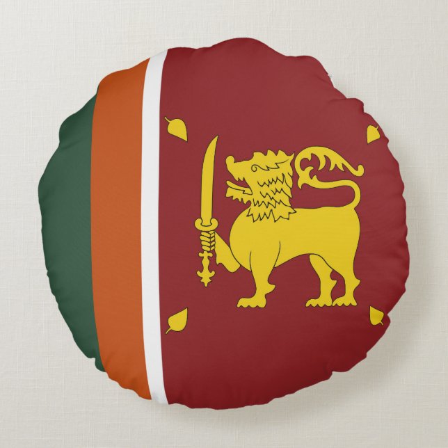 Sri Lanka flag Round Pillow (Back)