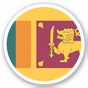 Sri Lanka Flag Round Sticker