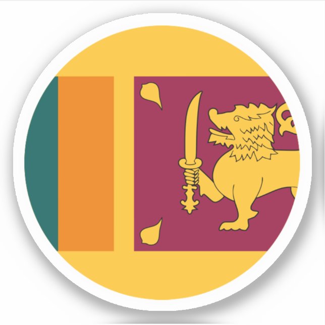 Sri Lanka Flag Round Sticker (Front)