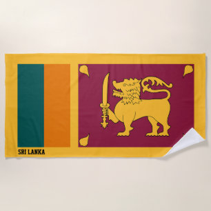 Sri Lanka Flag Splendid Patriotic Beach Towel