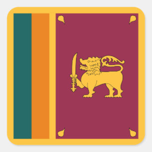 Sri Lanka Flag Square Sticker
