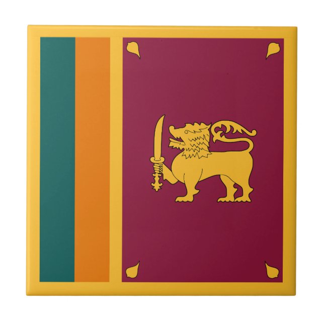 Sri Lanka Flag Tile (Front)