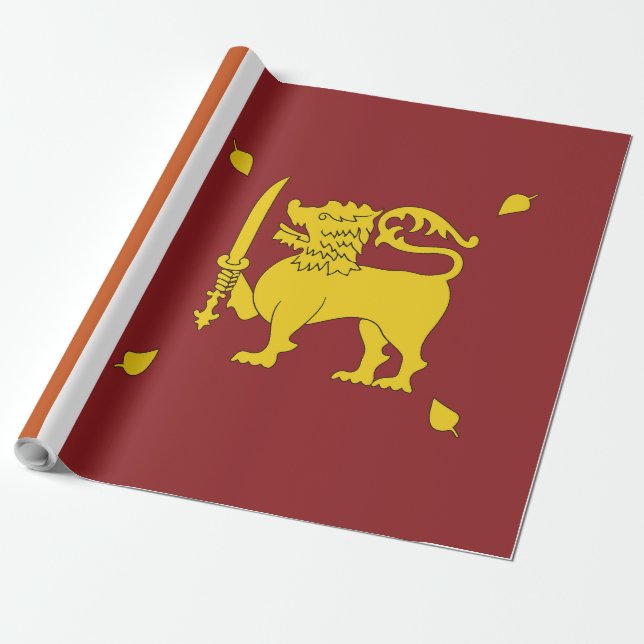 Sri Lanka flag Wrapping Paper (Unrolled)