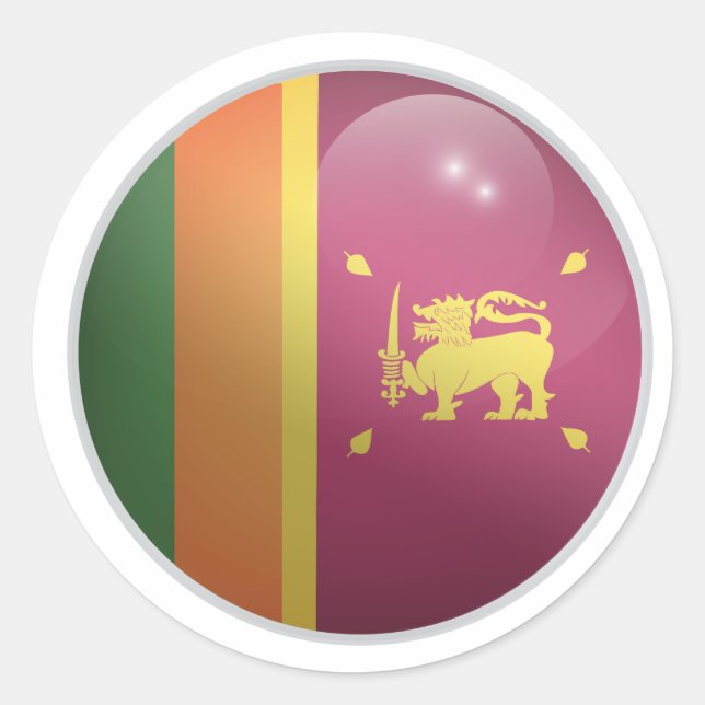 Sri lanka Glossy Circle Flag  Classic Round Sticker (Front)