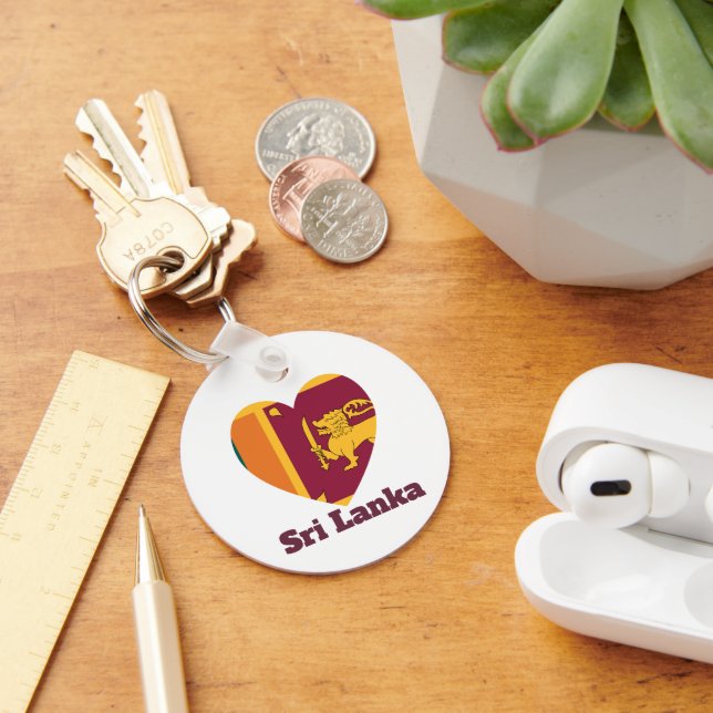 Sri Lanka Heart Flag  Keychain (Desk)