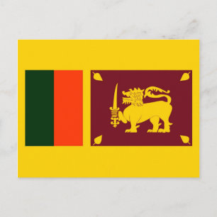 Sri Lanka Island - Lion flag Postcard