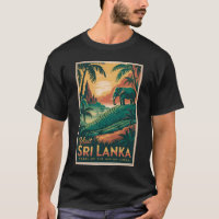 Sri Lanka Landscape Illustration Travel Art Retro