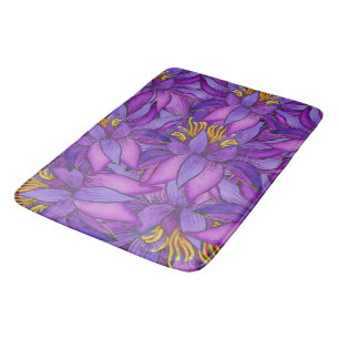 Sri Lanka Lotus Flower Painting Bath Mat