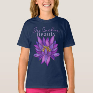 Sri Lanka  Lotus Flower Painting T-Shirt