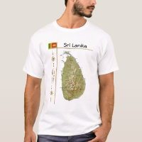 Sri Lanka Map + Flag + Title T-Shirt