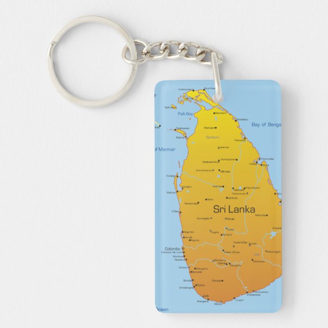 Sri Lanka Map Keychain (Front)