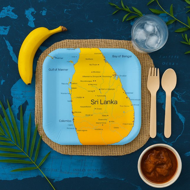 Sri Lanka Map Paper Plate (Creator Uploaded)