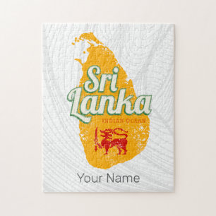 Sri Lanka Map Vintage Holiday Island Souvenir Jigsaw Puzzle