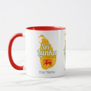Sri Lanka Map Vintage Holiday Island Souvenir Mug