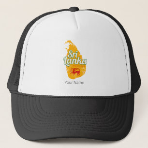 Sri Lanka Map Vintage Holiday Island Souvenir Trucker Hat