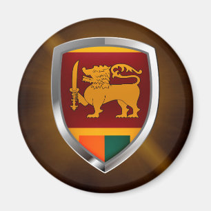 Sri Lanka Metallic Emblem Magnet