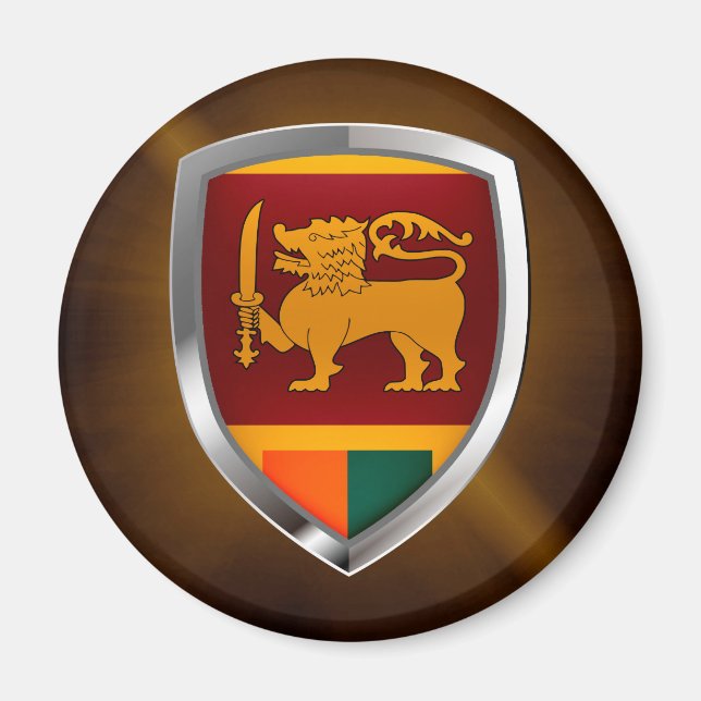 Sri Lanka Metallic Emblem Magnet (Front)
