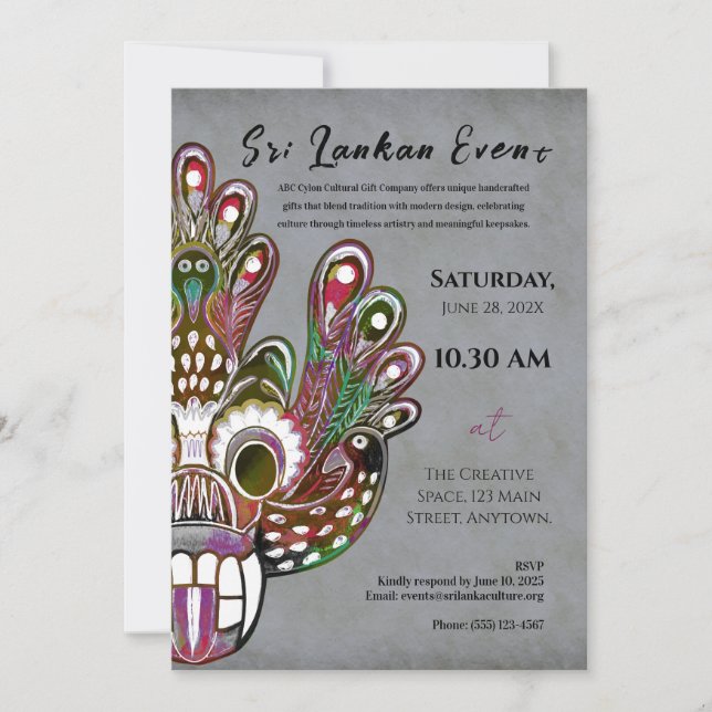 Sri Lanka Modern Cultural design Invitation (Front)