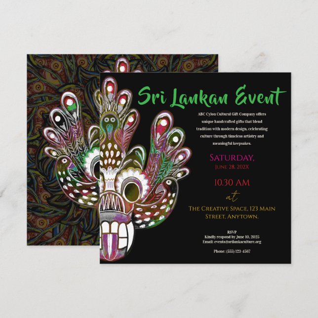 Sri Lanka Modern Cultural design Save The Date (Front/Back)