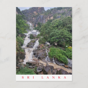 Sri Lanka Rawana waterfall view postcard